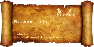 Mildner Lili névjegykártya
